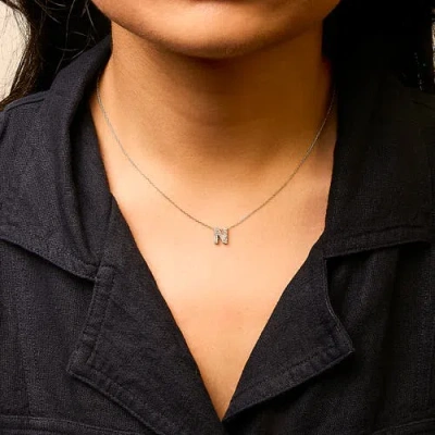 Haus Of Brilliance 10k Gold Diamond Accent "a-z" Initial Bubble Pendant Necklace In Gold