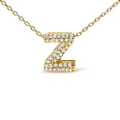 Haus Of Brilliance 10k Gold Diamond Accent "a-z" Initial Bubble Pendant Necklace In Gold
