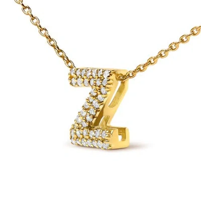 Haus Of Brilliance 10k Gold Diamond Accent "a-z" Initial Bubble Pendant Necklace In Gold