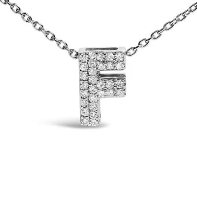 Haus Of Brilliance 10k Gold Diamond Accent "a-z" Initial Bubble Pendant Necklace In Silver