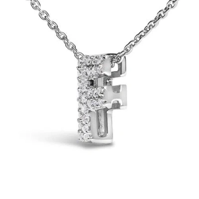 Haus Of Brilliance 10k Gold Diamond Accent "a-z" Initial Bubble Pendant Necklace In Silver