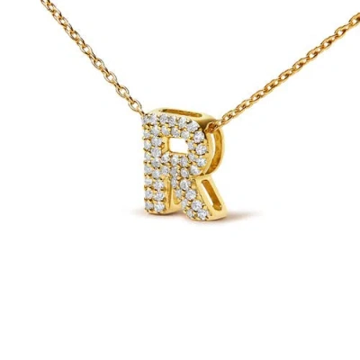 Haus Of Brilliance 10k Gold Diamond Accent "a-z" Initial Bubble Pendant Necklace In Gold