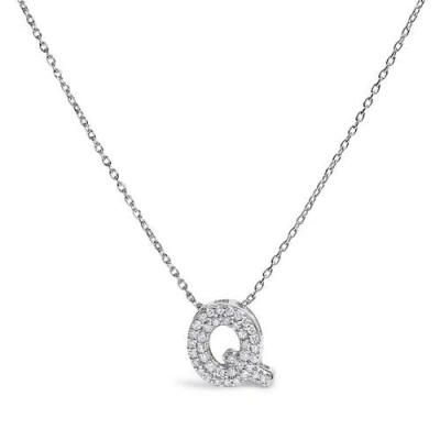 Haus Of Brilliance 10k Gold Diamond Accent "a-z" Initial Bubble Pendant Necklace In Silver