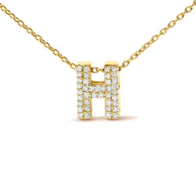 Haus Of Brilliance 10k Gold Diamond Accent "a-z" Initial Bubble Pendant Necklace In Gold