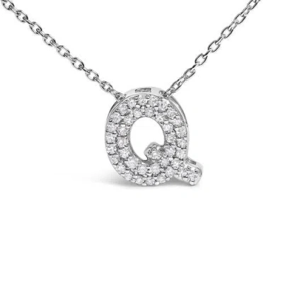 Haus Of Brilliance 10k Gold Diamond Accent "a-z" Initial Bubble Pendant Necklace In Silver