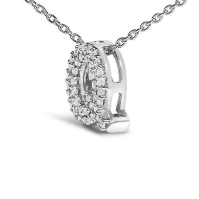 Haus Of Brilliance 10k Gold Diamond Accent "a-z" Initial Bubble Pendant Necklace In Silver