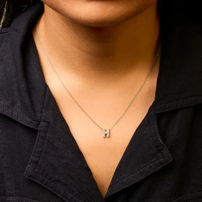 Haus Of Brilliance 10k Gold Diamond Accent "a-z" Initial Bubble Pendant Necklace In Gold