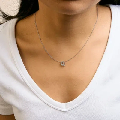 Haus Of Brilliance 10k Gold Diamond Accent "a-z" Initial Bubble Pendant Necklace In Silver