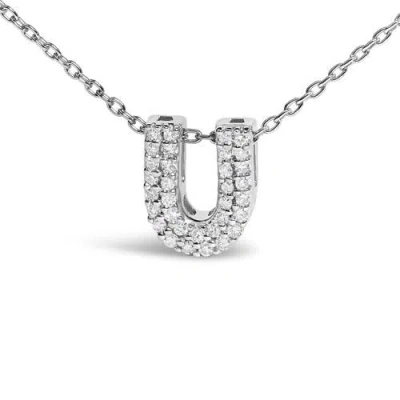 Haus Of Brilliance 10k Gold Diamond Accent "a-z" Initial Bubble Pendant Necklace In Silver