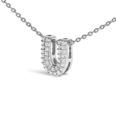 Haus Of Brilliance 10k Gold Diamond Accent "a-z" Initial Bubble Pendant Necklace In Silver