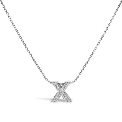 Haus Of Brilliance 10k Gold Diamond Accent "a-z" Initial Bubble Pendant Necklace In Silver