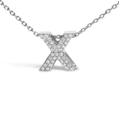 Haus Of Brilliance 10k Gold Diamond Accent "a-z" Initial Bubble Pendant Necklace In Silver