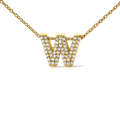Haus Of Brilliance 10k Gold Diamond Accent "a-z" Initial Bubble Pendant Necklace In Gold