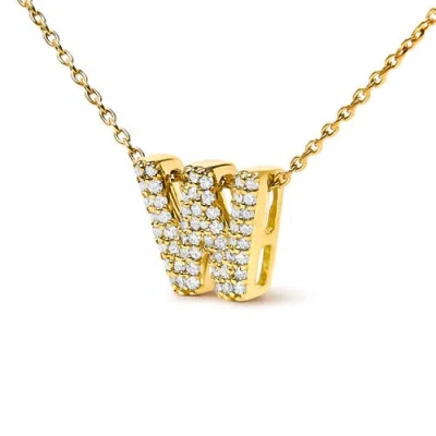 Haus Of Brilliance 10k Gold Diamond Accent "a-z" Initial Bubble Pendant Necklace In Gold