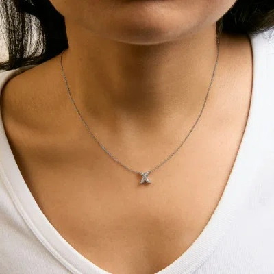 Haus Of Brilliance 10k Gold Diamond Accent "a-z" Initial Bubble Pendant Necklace In Silver