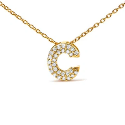 Haus Of Brilliance 10k Gold Diamond Accent "a-z" Initial Bubble Pendant Necklace In Gold