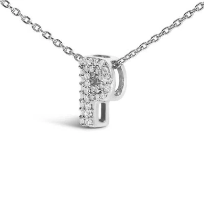 Haus Of Brilliance 10k Gold Diamond Accent "a-z" Initial Bubble Pendant Necklace In Silver
