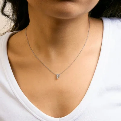 Haus Of Brilliance 10k Gold Diamond Accent "a-z" Initial Bubble Pendant Necklace In Silver