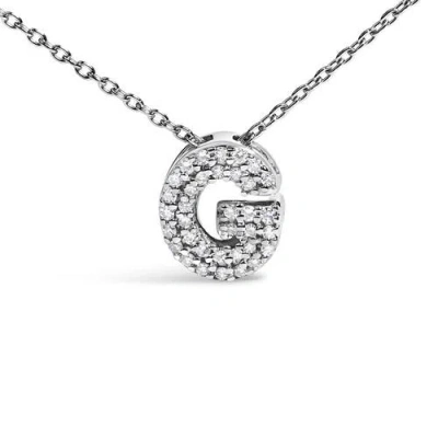 Haus Of Brilliance 10k Gold Diamond Accent "a-z" Initial Bubble Pendant Necklace In Silver