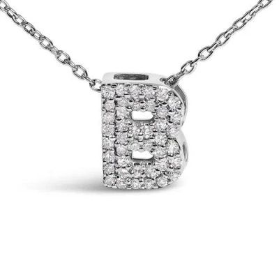 Haus Of Brilliance 10k Gold Diamond Accent "a-z" Initial Bubble Pendant Necklace In Silver