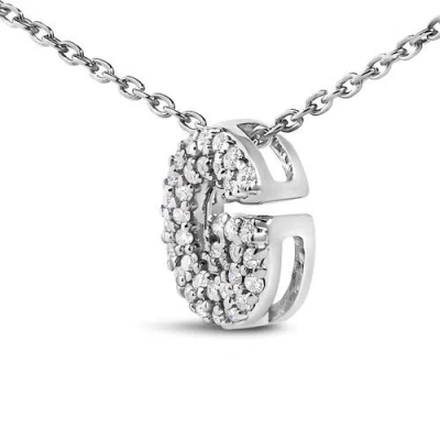 Haus Of Brilliance 10k Gold Diamond Accent "a-z" Initial Bubble Pendant Necklace In Silver