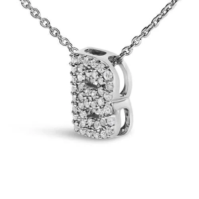 Haus Of Brilliance 10k Gold Diamond Accent "a-z" Initial Bubble Pendant Necklace In Silver