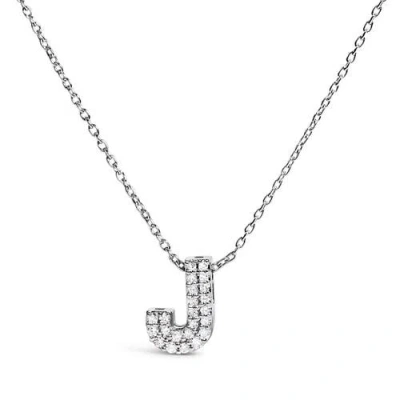 Haus Of Brilliance 10k Gold Diamond Accent "a-z" Initial Bubble Pendant Necklace In Silver