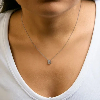 Haus Of Brilliance 10k Gold Diamond Accent "a-z" Initial Bubble Pendant Necklace In Silver