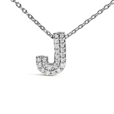 Haus Of Brilliance 10k Gold Diamond Accent "a-z" Initial Bubble Pendant Necklace In Silver