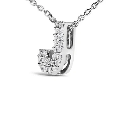 Haus Of Brilliance 10k Gold Diamond Accent "a-z" Initial Bubble Pendant Necklace In Silver