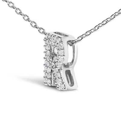 Haus Of Brilliance 10k Gold Diamond Accent "a-z" Initial Bubble Pendant Necklace In Silver