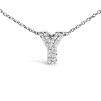 Haus Of Brilliance 10k Gold Diamond Accent "a-z" Initial Bubble Pendant Necklace In Silver