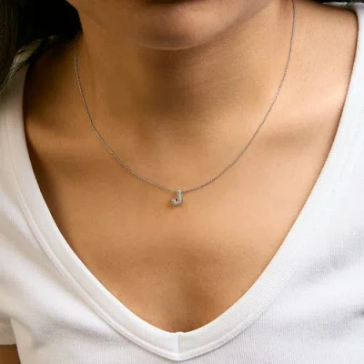 Haus Of Brilliance 10k Gold Diamond Accent "a-z" Initial Bubble Pendant Necklace In Silver