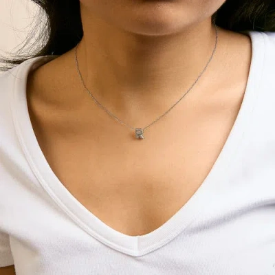 Haus Of Brilliance 10k Gold Diamond Accent "a-z" Initial Bubble Pendant Necklace In Silver