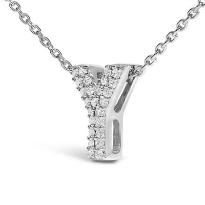 Haus Of Brilliance 10k Gold Diamond Accent "a-z" Initial Bubble Pendant Necklace In Silver