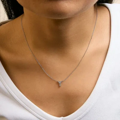 Haus Of Brilliance 10k Gold Diamond Accent "a-z" Initial Bubble Pendant Necklace In Silver