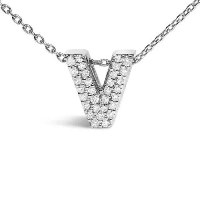 Haus Of Brilliance 10k Gold Diamond Accent "a-z" Initial Bubble Pendant Necklace In Silver