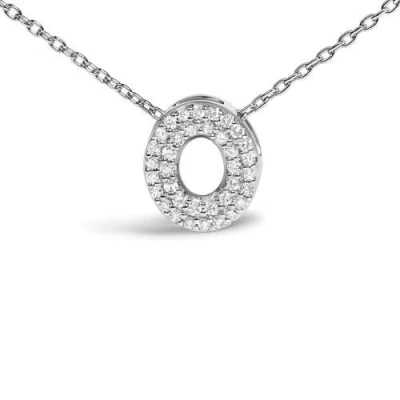 Haus Of Brilliance 10k Gold Diamond Accent "a-z" Initial Bubble Pendant Necklace In Silver
