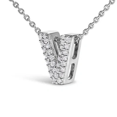 Haus Of Brilliance 10k Gold Diamond Accent "a-z" Initial Bubble Pendant Necklace In Silver