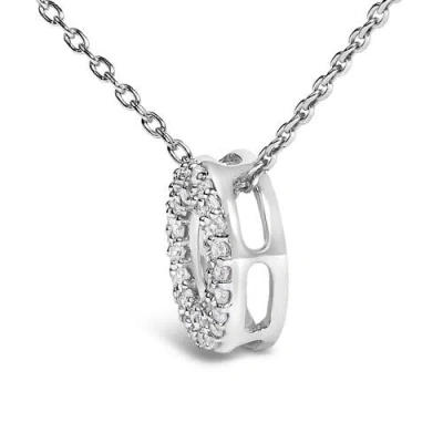 Haus Of Brilliance 10k Gold Diamond Accent "a-z" Initial Bubble Pendant Necklace In Silver