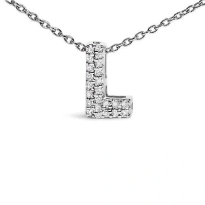 Haus Of Brilliance 10k Gold Diamond Accent "a-z" Initial Bubble Pendant Necklace In Silver