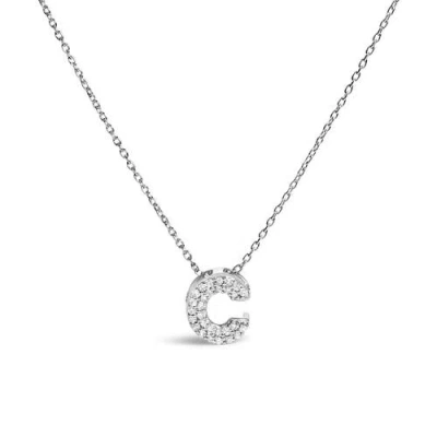 Haus Of Brilliance 10k Gold Diamond Accent "a-z" Initial Bubble Pendant Necklace In Silver