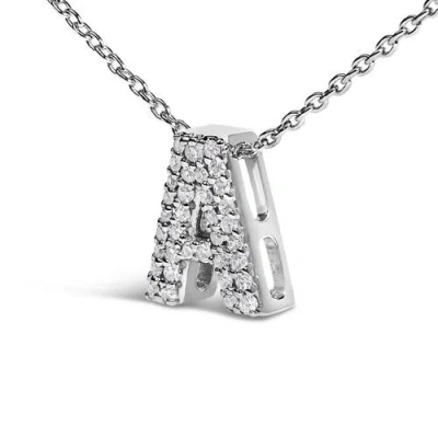 Haus Of Brilliance 10k Gold Diamond Accent "a-z" Initial Bubble Pendant Necklace In Silver