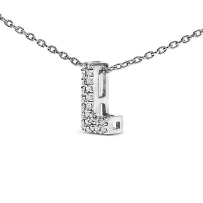 Haus Of Brilliance 10k Gold Diamond Accent "a-z" Initial Bubble Pendant Necklace In Silver
