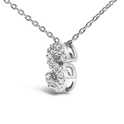 Haus Of Brilliance 10k Gold Diamond Accent "a-z" Initial Bubble Pendant Necklace In White