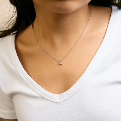 Haus Of Brilliance 10k Gold Diamond Accent "a-z" Initial Bubble Pendant Necklace In Silver