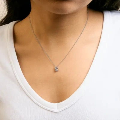 Haus Of Brilliance 10k Gold Diamond Accent "a-z" Initial Bubble Pendant Necklace In White