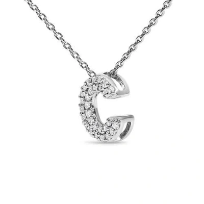 Haus Of Brilliance 10k Gold Diamond Accent "a-z" Initial Bubble Pendant Necklace In Silver