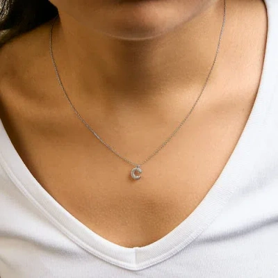 Haus Of Brilliance 10k Gold Diamond Accent "a-z" Initial Bubble Pendant Necklace In Silver