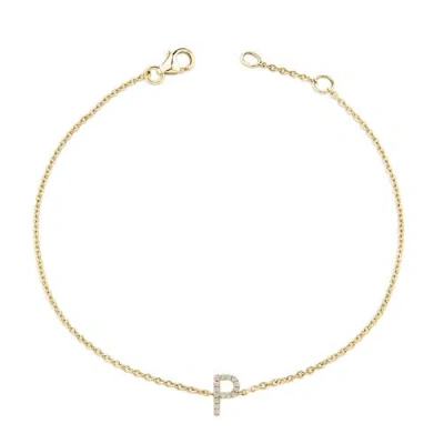Haus Of Brilliance 10k Gold Diamond Accent "a-z" Initial Charm And Link Bracelet In Gold
